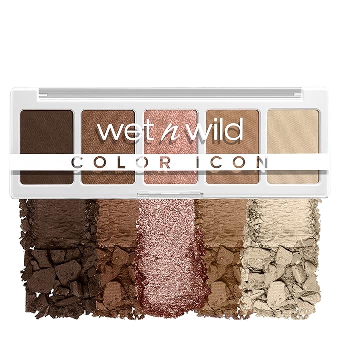 wet n wild Color Icon Eyeshadow Makeup 5 Pan Palette, Matte, Shimmer, Metallic, Long Wearing, Rich Buttery Pigment, Cruelty Free - Walking On Eggshells-BrightBean Baby