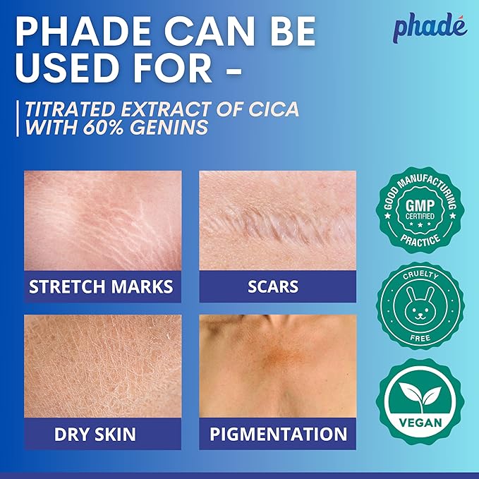 Phade Stretch Mark Cream with CICA - 200ml | Pregnancy, Scars, Uneven Skin Tone, Aging | Dermatologist Tested, Clinically Proven Formula for Stretch Marks, Hydration, and Skin Repair-BrightBean Baby