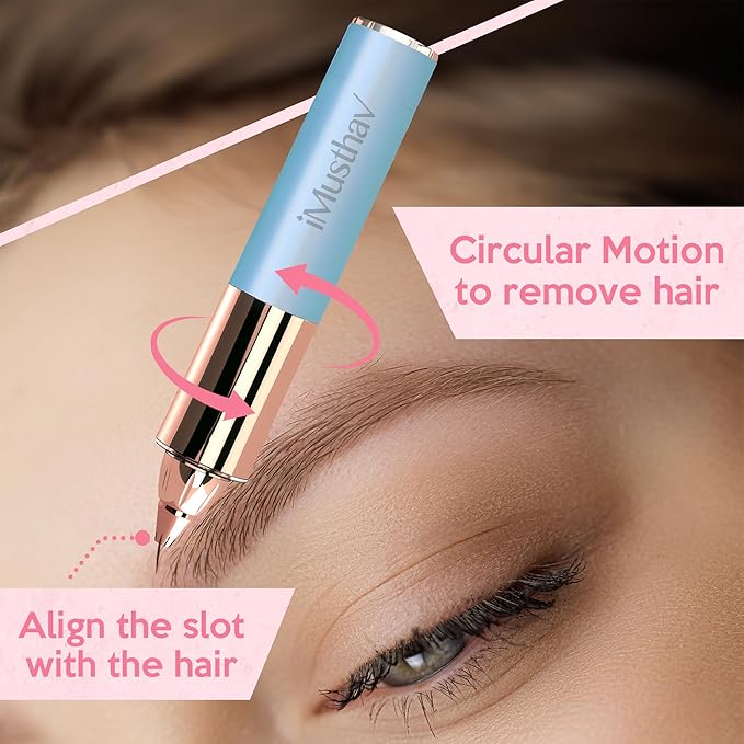 Portable Flawless Eyebrow Hair Remover for Women – Painless, Fast & Precise Flawless Electric Razor & Epilator for Eyebrow, Nose, Ear Hair Removal – 18K Gold-Plated, 360° LED Light-BrightBean Baby