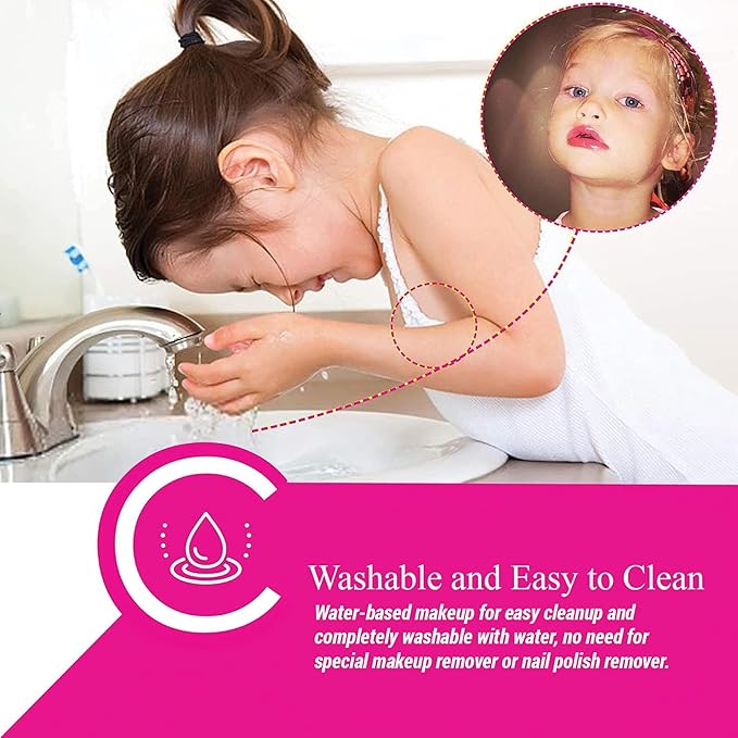 LOL Surprise Cosmetic Compact Set Includes Mirror, 14 Lip glosses, 8 Eye Shadow, 4 Blushes & 4 Brushes Safe & Non-Toxic Colorful Portable Foldable Makeup Beauty Kit for Girls, Townley Girl-BrightBean Baby