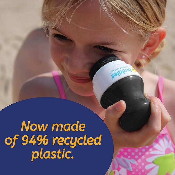 Solar Buddies Sunscreen Applicator - Single Black - Refillable Roll on Sponge Sunscreen, Suncream & Lotion Applicator For Kids, Adults & Families - Holds 3.4fl oz, Perfect Size for Travel-BrightBean Baby