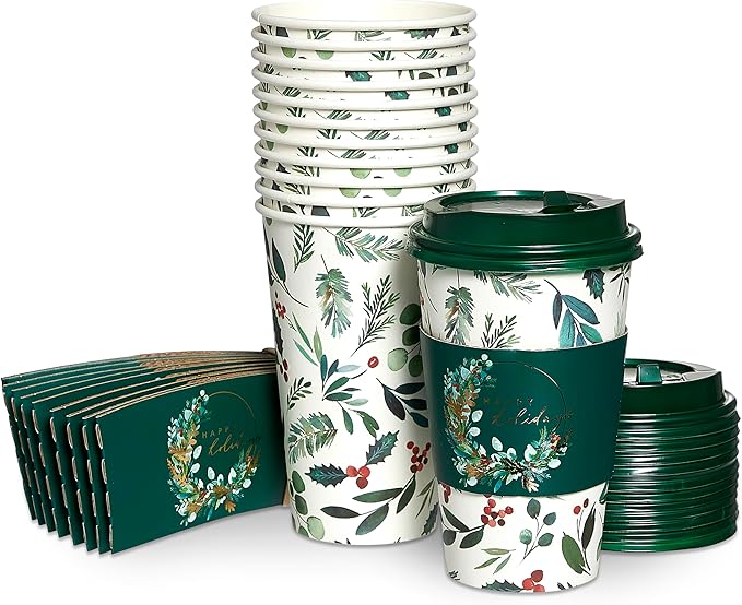 Papyrus Disposable Tabletop Plates Set - Elegant and Sturdy Plates for Any Occasion, Holiday Foliage, Dinnerware Set