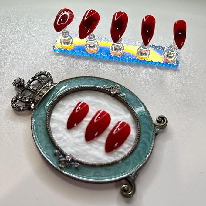 3 Pcs Nail Art Palette, Nail Art Painting Mixed Color Palettes Crown Nail Holder Retro Nail Art Display Board, Nail Art Display Tools Photography Props-BrightBean Baby