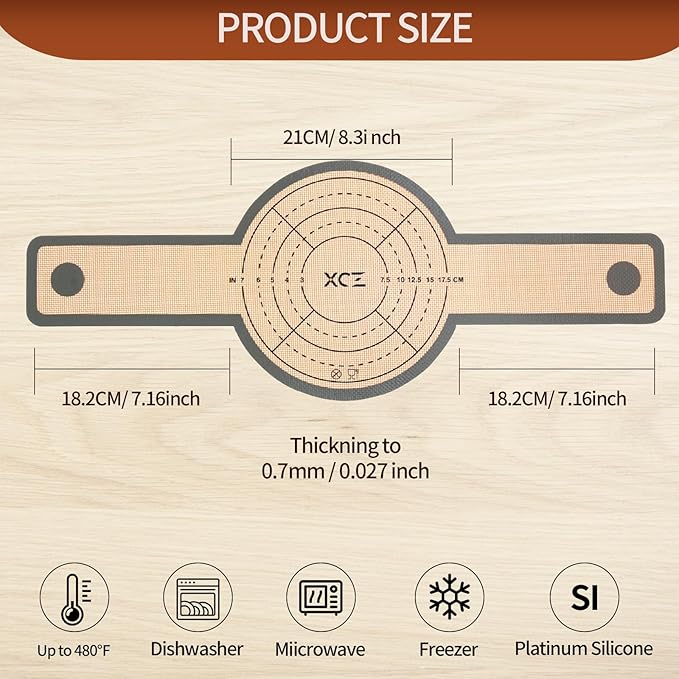 XCZ Silicone Bread Sling for Transferable Dough - 2PCs Reusable Silicone Baking Mat for Sourdough Bread Baking – Heat-Resistant Dutch Oven Liner with Storage Band