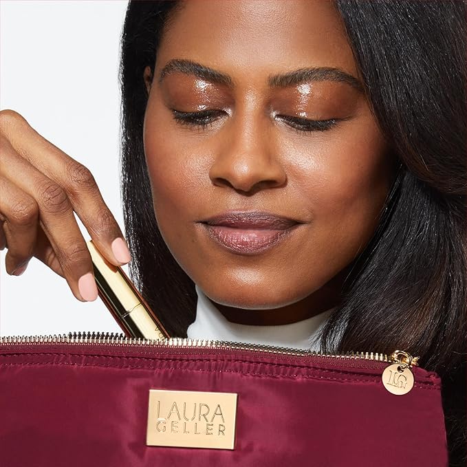 LAURA GELLER NEW YORK Quilted Makeup Bag with Brush Case, Burgundy - Toiletry Bag Organizer for Travel - Large Capacity Full Size Makeup Bag - Easy to Clean-BrightBean Baby