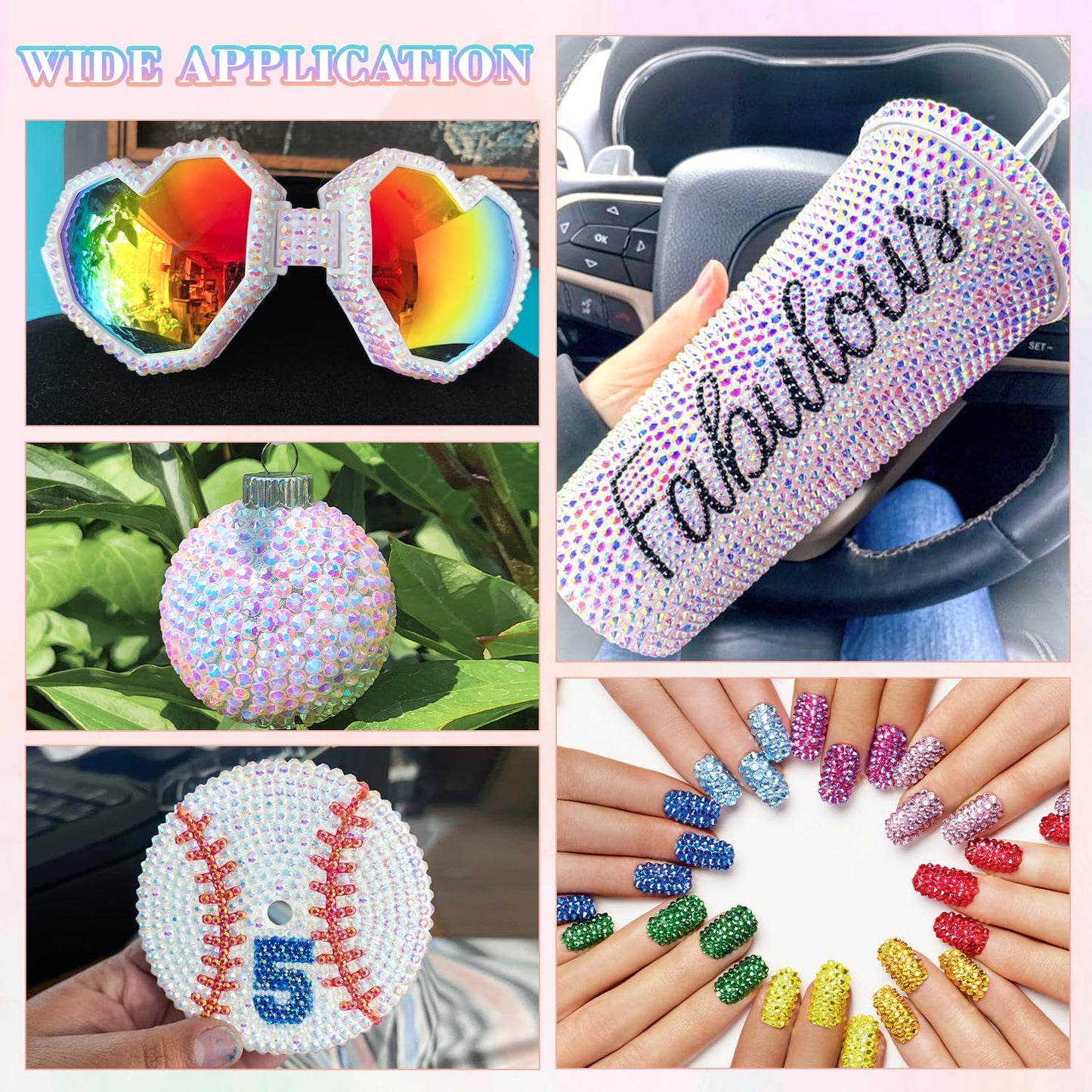 30000Pcs Resin Rhinestones for Bedazzling with 3Pcs B7000 Jewelry Glue, White AB Flatback Gems Rhinestones for Crafting, Clothing Tumblers Mugs Shoes Fabric Decor Nail Art-BrightBean Baby