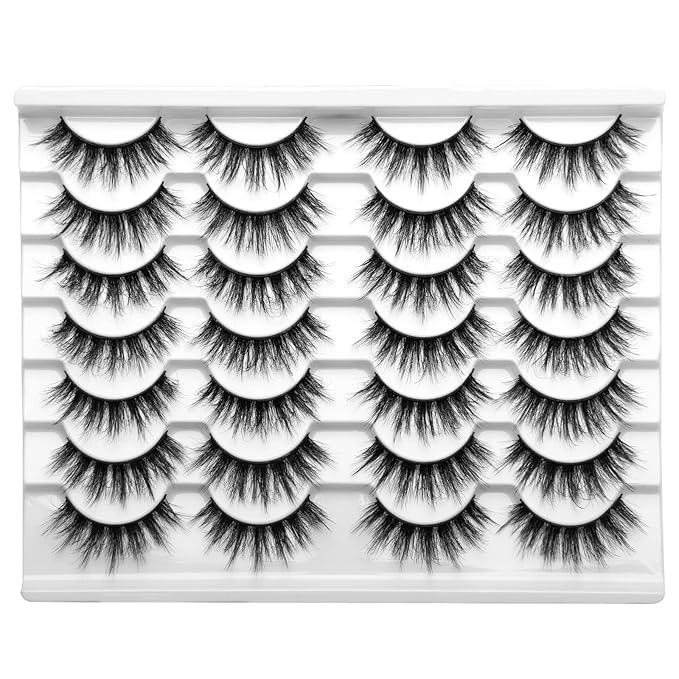 Fake Lashes False Eye Lashes Mink False Eyelashes Natural Cat Eye Lashes Fluffy Fake Eyelashes 16MM Lashes A25-BrightBean Baby