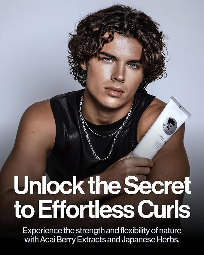 Avenue Man Curl Defining Cream - Improved Formula - Natural & Flexible Hold with Herbal Extracts for All Hair Types - Paraben Free & Sulfate Free-BrightBean Baby