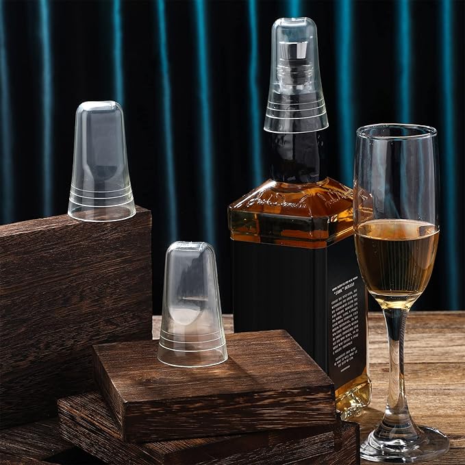 Chengu 36 Pieces Liquor Bottle Toppers for Liquor Pour Bottle Covers Universal Pour Dispenser Bar Dust Translucent Rubber Spout Covers for Home Kitchen Tools Supplies