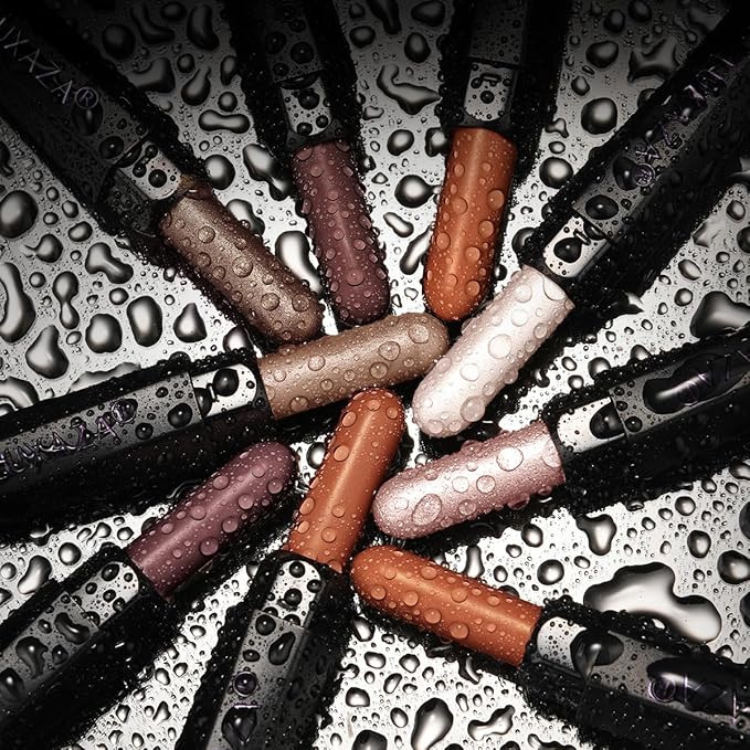 Neutral Eyeshadow Stick Makeup Set, Metallic Shimmer Matte Cream Eye Shadow Eyeliner Brightener Pencil Crayon - Cinnamon Coco-BrightBean Baby