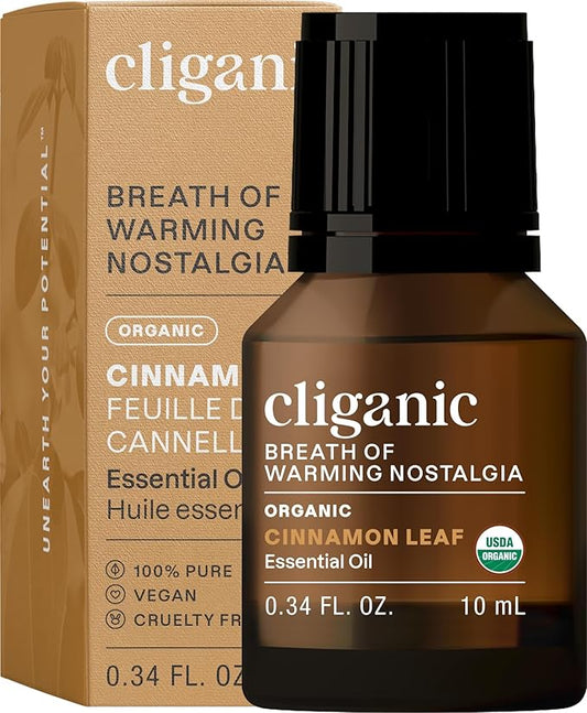 Cliganic Organic Cinnamon Leaf Essential Oil, 100% Pure Natural for Aromatherapy | Non-GMO Verified (Packaging May Vary)-BrightBean Baby