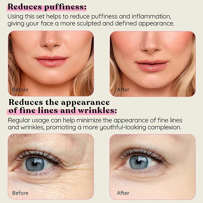 Stainless Steel Face Roller - Premium Gua Sha Facial Tools Stainless Steel GuaSha Tool and Face Roller Set - Gua Sha Stainless Steel Gua Sha Tool - Metal Face Roller and Gua Shua Set - Spa Gifts-BrightBean Baby