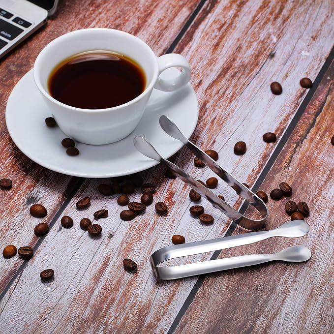 Gejoy 12 Pieces Mini Tongs Stainless Steel Small Sugar Serving Tongs for Charcuterie Board Appetizers Dessert Serving Food Tiny Party Danish Candy(4.3 Inch,Silver)