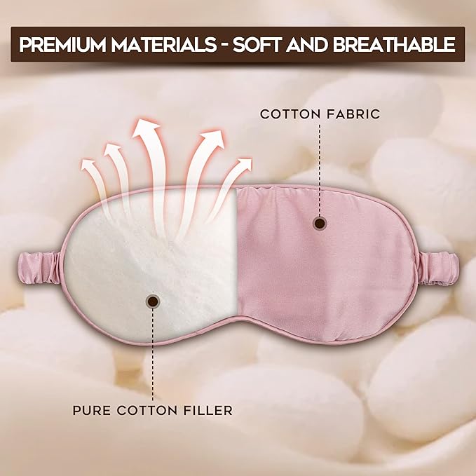 in Flight Mind Mulberry Silk Sleep Mask, Eye Mask for Sleeping with Elastic Headband, Super Soft Sleeping Mask,Comfortable Silk Eye Sleep Mask, Sleep Eye Mask for Night Sleeping, Travel, Nap(Pink)-BrightBean Baby