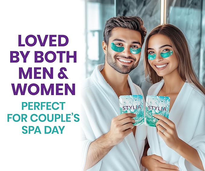 Stylia Under Eye Patches for Puffy Eyes and Dark Circles (30 Pairs) - Marine Collagen Under Eye Mask with Retinol, Vitamin C, Hyaluronic Acid, Pearl Extract - Eye Masks for Dark Circles and Puffiness-BrightBean Baby