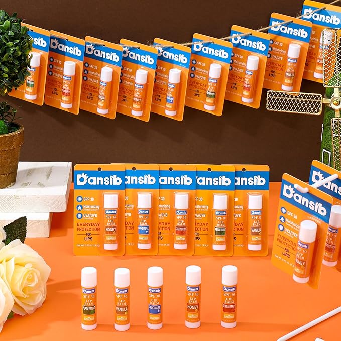25 Pcs Sunscreen Lip Balms Bulk SPF 30 Lip Balms Stick with Sunscreen Employee Staff Appreciation Gifts Bulk Team Coworkers Christmas Party Gifts for Outdoor Travel Beach-BrightBean Baby