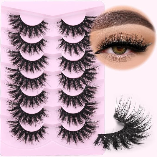 Lashes Flat Faux Mink Eyelashes 20mm Long False Eyelashes Dramatic Cat Eye Eyelashes Wispy 3D Crossed Thick Fox Eyelashes Extensions Strip Lashes Pack by Kiromiro-BrightBean Baby