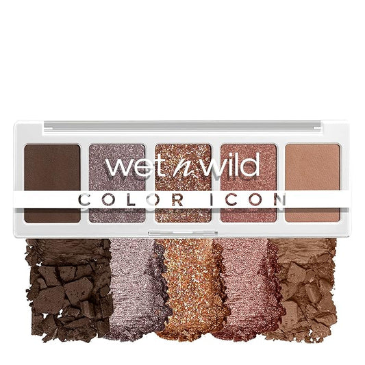 wet n wild Color Icon Eyeshadow Makeup 5 Pan Palette, Matte, Shimmer, Metallic, Long Wearing, Rich Buttery Pigment, Cruelty Free - Camo-flaunt-BrightBean Baby