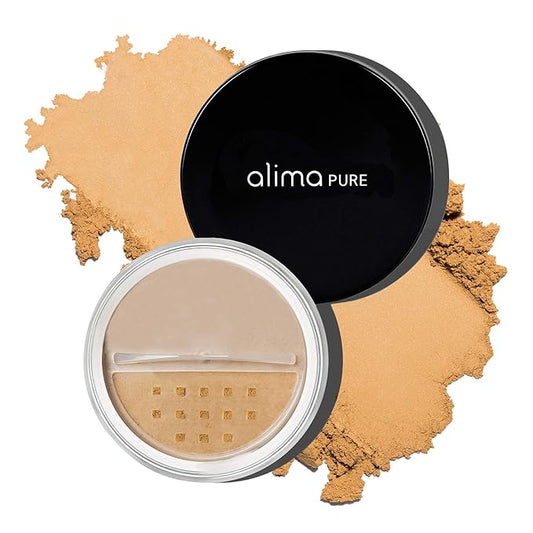 Alima Pure Matte Foundation Loose Mineral Powder Foundation Makeup, Loose Powder Makeup Oil Free Talc Free Powder, Natural Makeup Mineral Foundation Full Coverage Natural Foundation Powder .15 oz/4.5g-BrightBean Baby