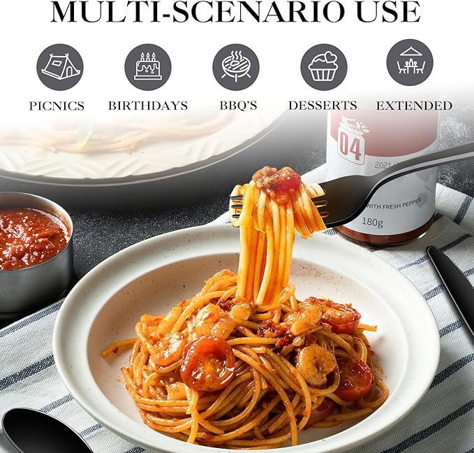 300 Pack Black Disposable Plastic Silverware Heavy Duty,Black Cutlery Set, Plastic Forks and Spoons Knives Utensils Set for Birthday Party Prom Night,Weddings,Halloween