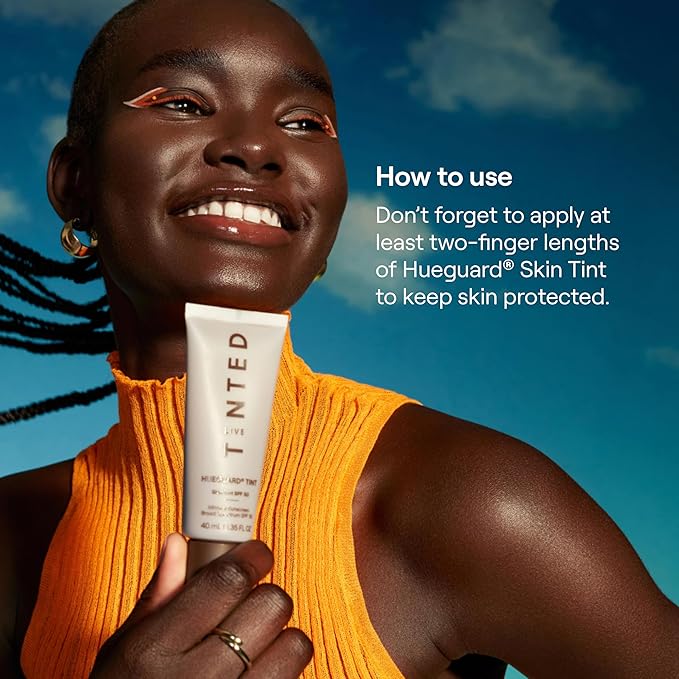 Live Tinted Hueguard Skin Tint SPF 50 - Tinted Mineral Sunscreen with Light-Medium Buildable Coverage With a Hydrating and Radiant Finish - Water and Sweat Resistant, 1.35 fl oz - Shade 01-BrightBean Baby