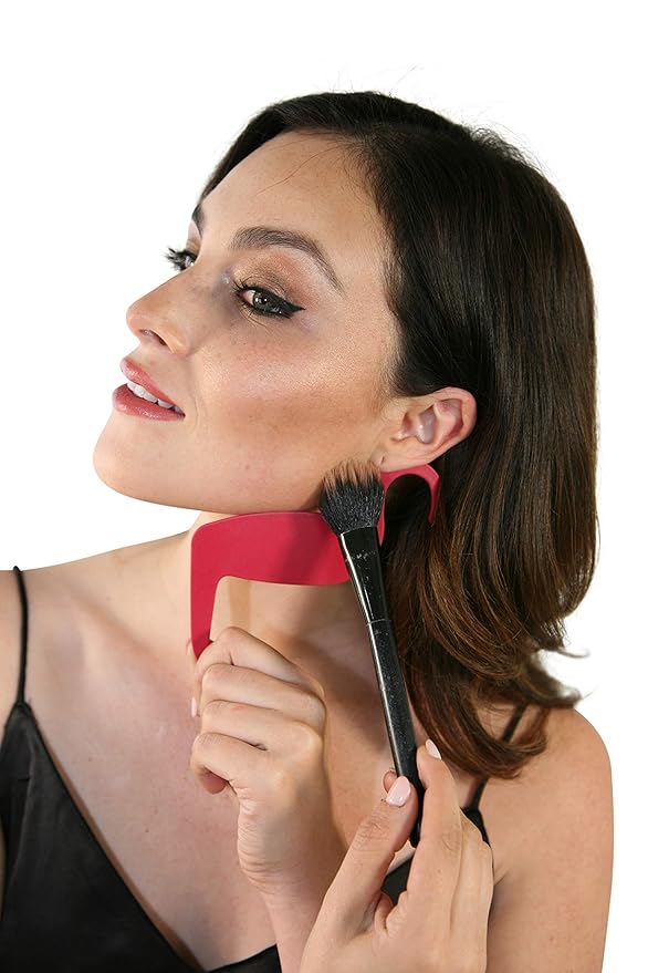 Contour Stencil by Revo - Makeup Kit Brushes Set - Eyebrow Pencil Tint Shaper- Nose Contour Palette Kit Organizer Tool - Contouring Cheeks & Nose - Use w/Foundation Beauty Sponge Bronzer Blush Powder-BrightBean Baby