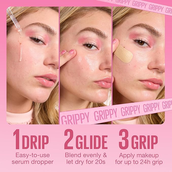 Maybelline Grippy Serum Primer, Hydrating Makeup Primer with 2% Niacinamide For Up To 24HR Make Up Wear, Clear, 1 Count-BrightBean Baby