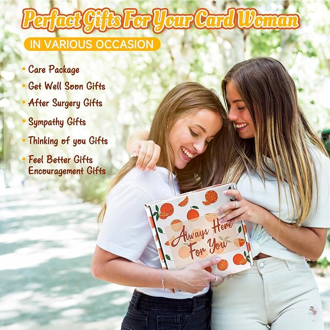 Orange-Themed Spa Gift Basket for Women - Self-Care Package, Birthday Box with Handmade Soap, Candle, Bath Bomb, Headband, and Towel-BrightBean Baby