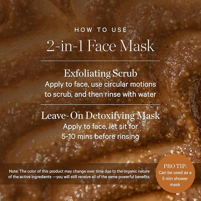 KORA Organics Turmeric Brightening & Exfoliating Mask, Multi-Use Facial Scrub, Polish & Illuminate, Certified Organic Exfoliating Face Mask, Cruelty Free Exfoliator - 3.38 fl oz-BrightBean Baby