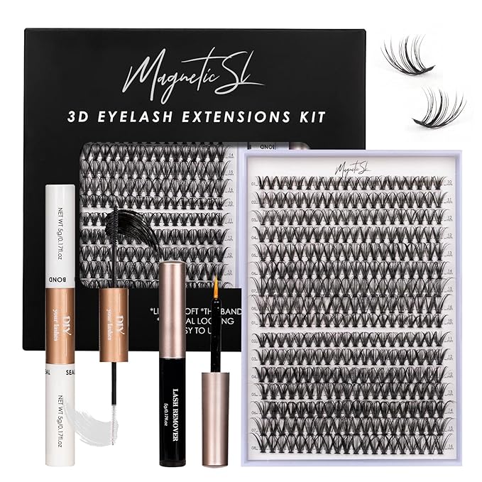 Lash Clusters DIY Lash Extensions Kit 320pcs Individual Lashes Clusters 30D 40D D Curl Eyelash Extension Kit with Applicator and Lash Bond&Seal,Clusters Lash Glue Remover Mix 10-16mm (30D+40D-320 KIT)-BrightBean Baby