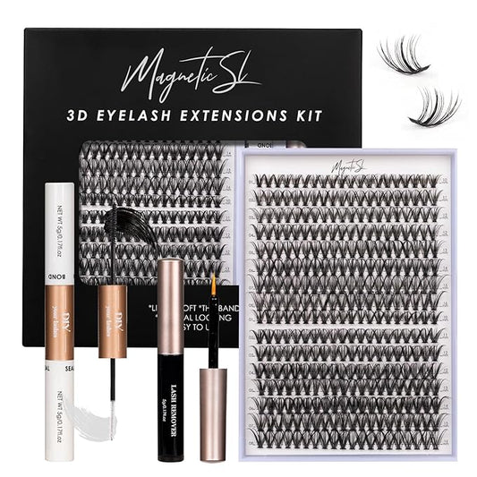 Lash Clusters DIY Lash Extensions Kit 320pcs Individual Lashes Clusters 30D 40D D Curl Eyelash Extension Kit with Applicator and Lash Bond&Seal,Clusters Lash Glue Remover Mix 10-16mm (30D+40D-320 KIT)-BrightBean Baby