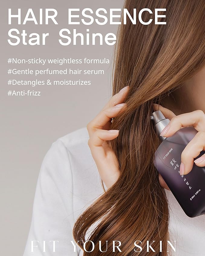 Star Shine Hair Essence - Frizz Control Nourishing Hair Oil Serum for Damaged & Dry Hair - Smooths Ends Adds Shine - Nature Derived Oil & Argan Oil - Floral Musk Scent - 3.38 fl.oz-BrightBean Baby
