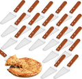 20 Pack Pizza Server Spatula, Stainless Steel Pizza Pie Server with Wooden Handle, Non Slip Pie Spatula Cutter Cake Serving for Pizza, Dessert, Pastry (10.2 x 2.4 Inches)