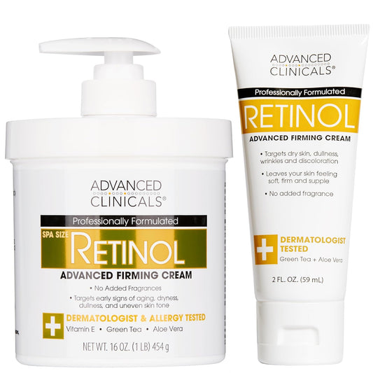 Advanced Clinicals Retinol Body Lotion & Face Moisturizer | Anti Aging Skin Care Retinol Body Cream For Women & Men Improves Appearance Of Fine Lines, Wrinkles, & Look Of Crepey Skin, W/Travel Size-BrightBean Baby
