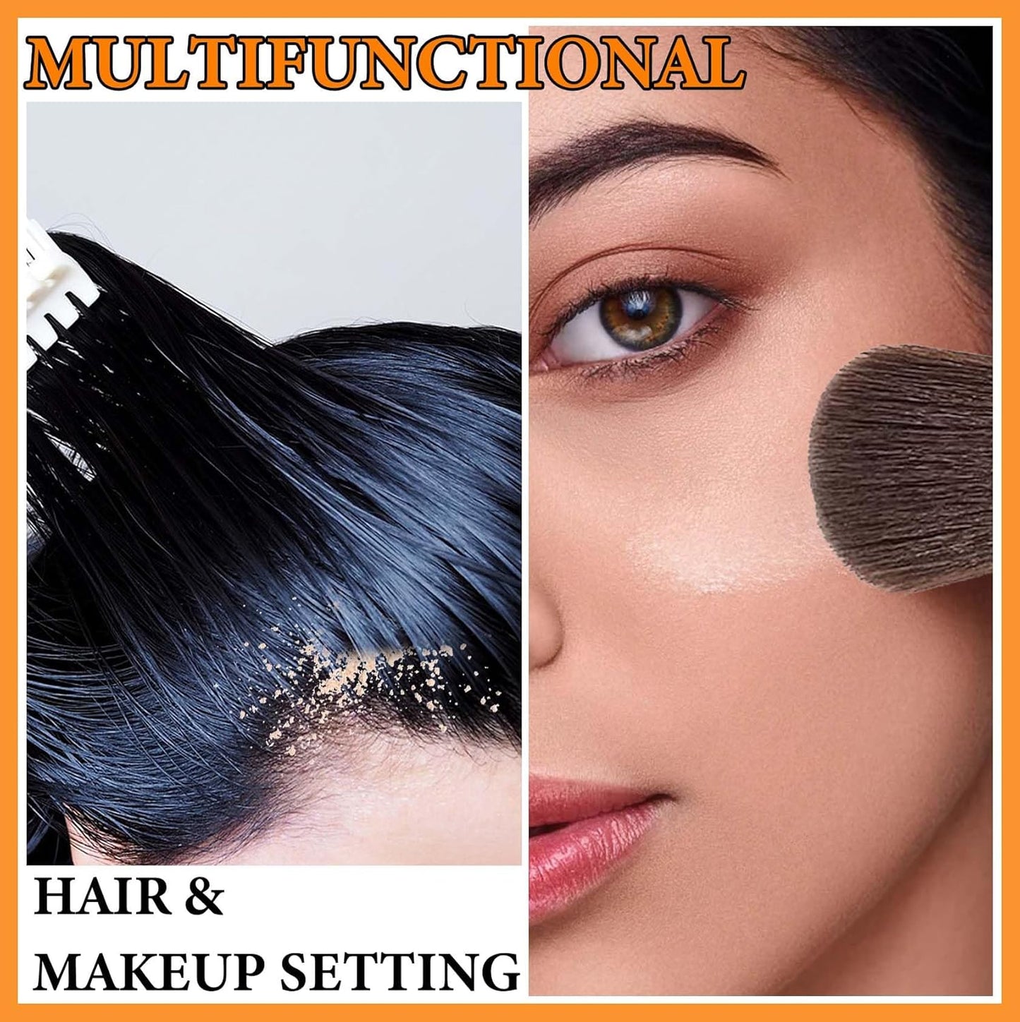 Sunscreen Setting Powder,Brush Setting Makeup SPF 50 PA++ for All Skin,Moisturizing & Lightweight Loose Face Powder with Sunscreen Brush,Soft Matte Finish Long Lasting Oil Control Make up-BrightBean Baby