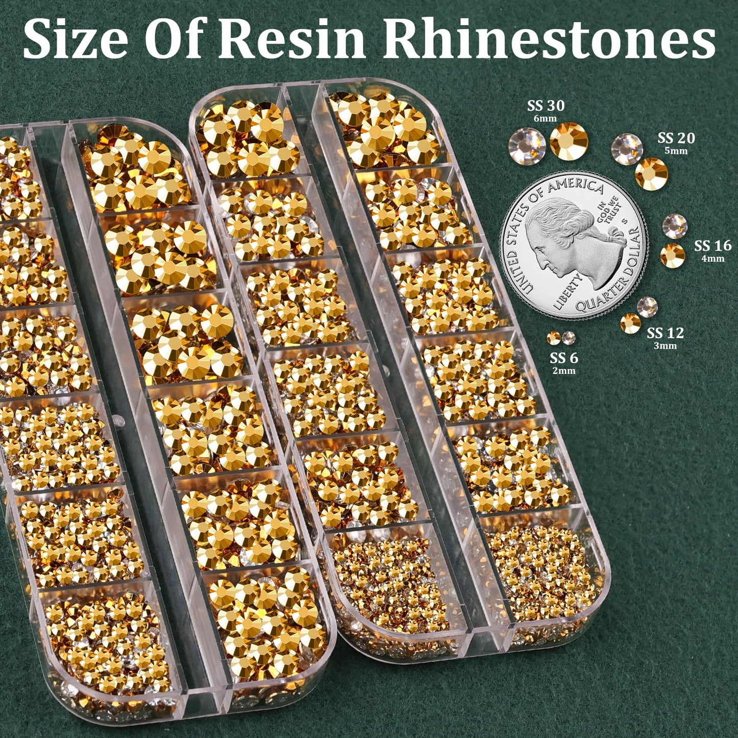 Resin Rhinestones for Crafting with B7000 Jewelry Glue, 2 Boxes Gold Flatback Crystals with 3Pcs 10ml Glue for Bedazzling Crafts DIY Nail Art Makeup，Non Hotfix Gems for Clothing Shoes-BrightBean Baby