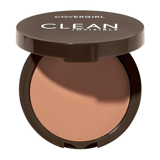 Covergirl Clean Invisible Pressed Powder, Lightweight, Breathable, Vegan Formula, Soft Honey 155, 0.38oz-BrightBean Baby