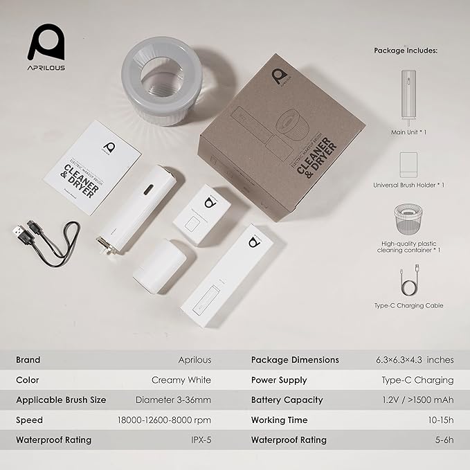 Electric Makeup Brush Cleaner & Dryer Machine, Upgraded Patented Universal Collar Fits 99% of Brush Shapes, Deep Clean & Quick Dry, Rechargeable & Portable for Travel & Home Use, Gift-BrightBean Baby