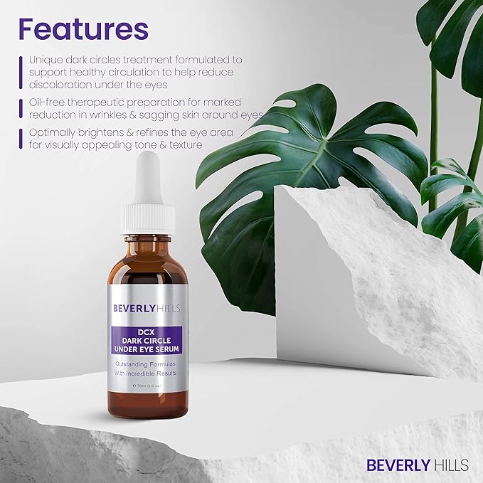 Beverly Hills DCX Under Eye Serum for Wrinkles, Puffy Eyes and Dark Cirlces Treatment for All Skin Types | Anti Wrinkle Serum with Seaweed, Hyaluronic Acids & Peptides for Hydrated & Soft Skin, 30 mL-BrightBean Baby
