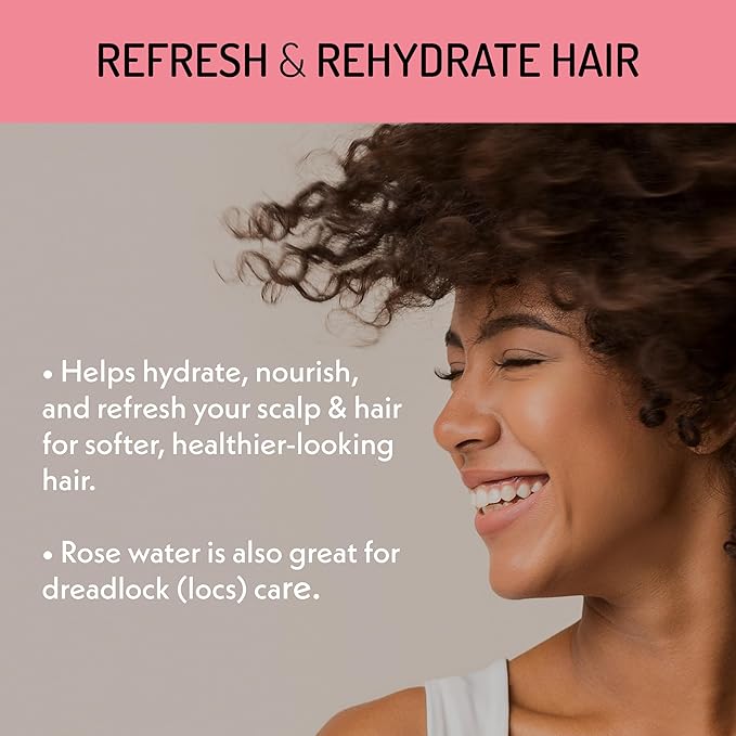 Eve Hansen Organic Rose Water Spray for Face | Huge 8 oz Moroccan Rosewater Face Toner and Makeup Setting Spray | Soothing Neck and Face Mist to Reduce Eye Puffiness, Dark Circles and Redness-BrightBean Baby