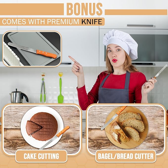 SliceElite Bread Slicer for Sourdough Rounds - Adjustable Bread Slicing Guide With Crumb Tray & Compact Bread knife for kitchen - Manual Bread Slicer For Homemade Bread Perfect Bread Making gifts