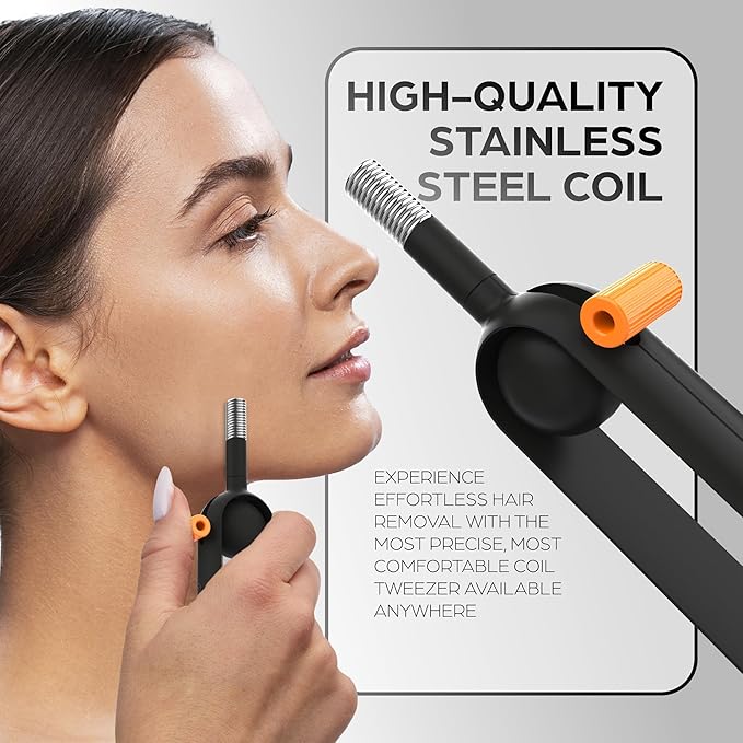 Epilady Precision Coil Tweezer, Facial Hair Remover with Ergonomic Design, Hair-Removal Tool for Upper Lip, Chin, and Face, Portable Tweezers for Facial Hair-BrightBean Baby