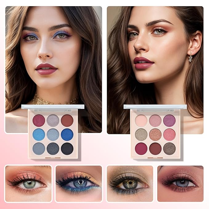 Color Nymph Beginner Makeup Set, Full Starter Cosmetics Set for Teenager Girls with Eyeshadow Palette Blush Lipstick Lip Pencil Eye Pencil Brush Mascara Portable Bag-BrightBean Baby