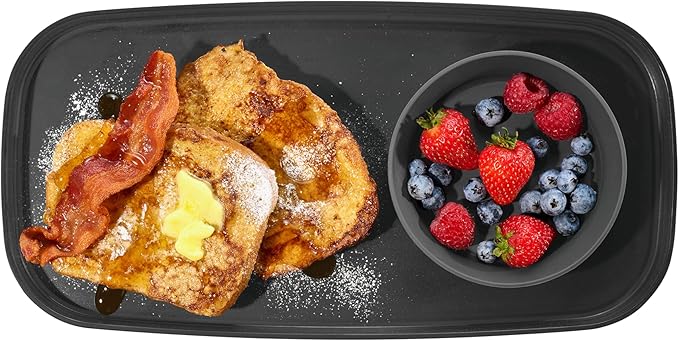 madesmart dipware Small Serving Plate, Collapsible & Removable Dip Bowl for Salsa, Queso, Salad, Olives, Premium Dishwasher & Microwave Safe, Multipurpose Plate & Bowl, Carbon