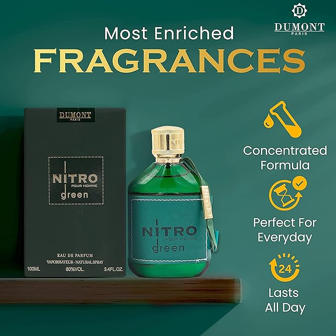 Nitro Green Eau De Parfum - Vibrant Weekend Fragrance - 3.4 Fl Oz-BrightBean Baby