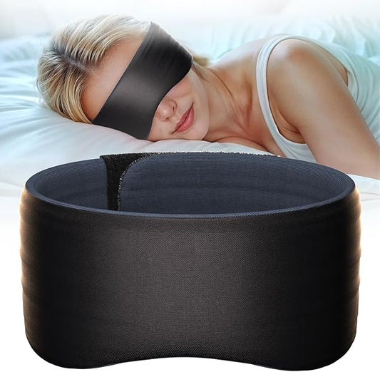 Sleep Mask, Eye Mask for Sleeping, Upgrade Ultra-Soft Blackout Eye Cover for Women Men, Wider Adjustable Strap for Side Sleeper, Travel, Nap, Yoga, Relief Eye, Black-BrightBean Baby