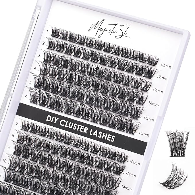 Lash Clusters 144 Pcs Individual Lashes Clusters Eyelash Extensions False Eyelashes DIY Lash Extension Reusable False Eyelashes Natural Look Mix 10-16mm C D Curl-DM01-BrightBean Baby