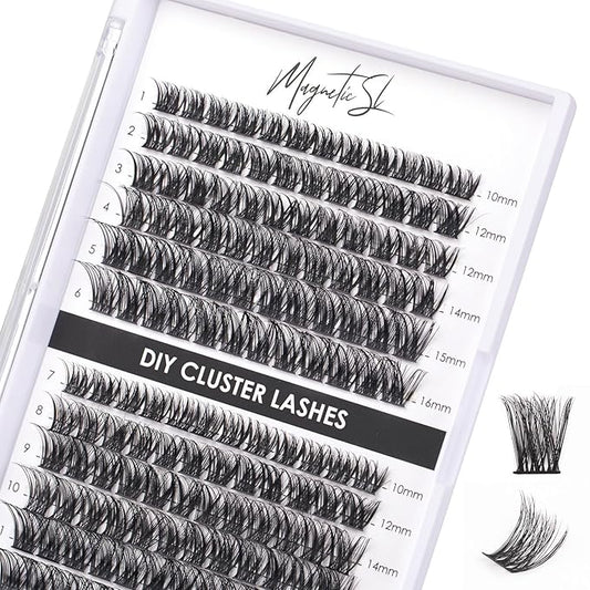 Lash Clusters 144 Pcs Individual Lashes Clusters Eyelash Extensions False Eyelashes DIY Lash Extension Reusable False Eyelashes Natural Look Mix 10-16mm C D Curl-DM01-BrightBean Baby