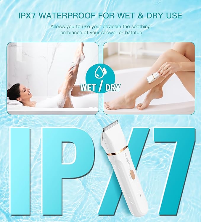 Bikini Trimmer for Women, 3in1 Electric Razor for Women with Facial Trimmers & Intimate Shaver for Sensitive Skin, Waterproof Wet & Dry Use Rechargeable Pubic Hair Trimmer Removal-BrightBean Baby