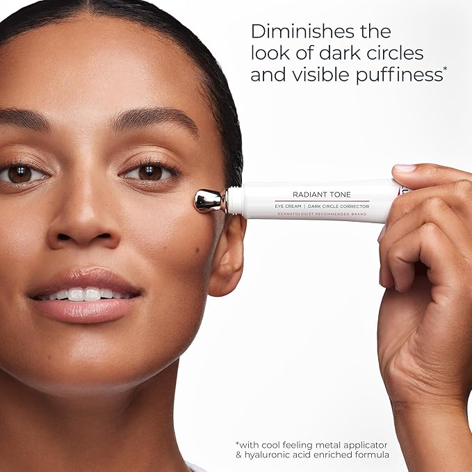 Eucerin Radiant Tone Eye Cream Dark Circle Corrector, Eye Brightening Cream with Thiamidol and Hyaluronic Acid, Helps Reduce the Look of Eye Puffiness, 0.5 Oz Tube-BrightBean Baby